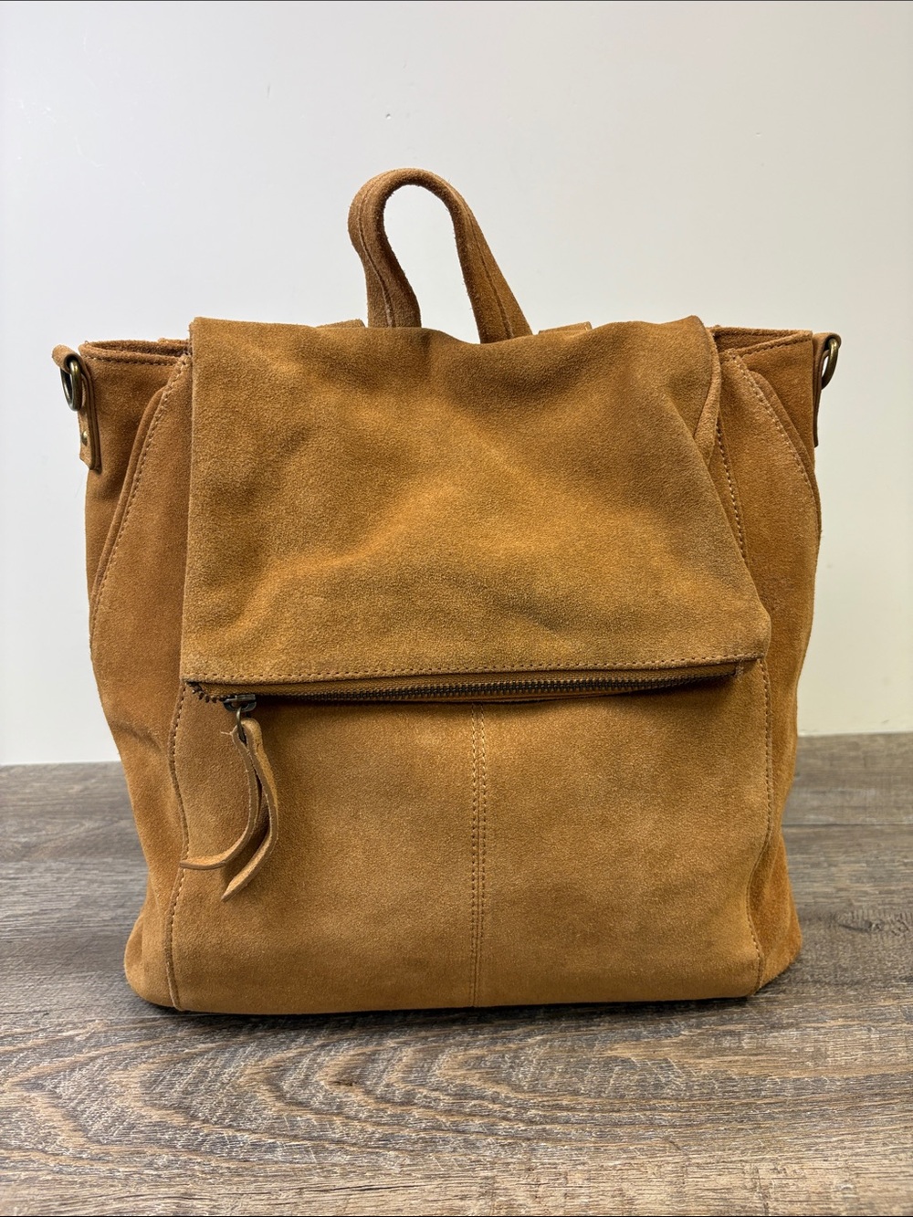 Free People Brown Suede Backpack Bag Boho Leather
